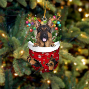 Niedliche Weihnachtssocken-Hundeverzierung