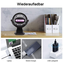 Laden Sie das Bild in den Galerie-Viewer, 360 ° Tragbarer &amp; Wiederaufladbarer Lithium-Ionen-Lüfter
